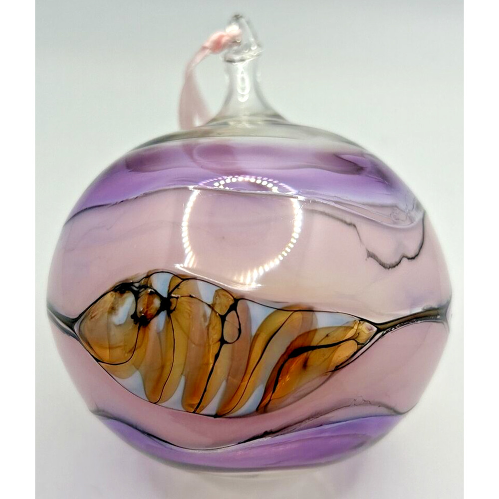 Vintage Art Glass Ornate Pink Purple Ornament‎ U257/3Ornate